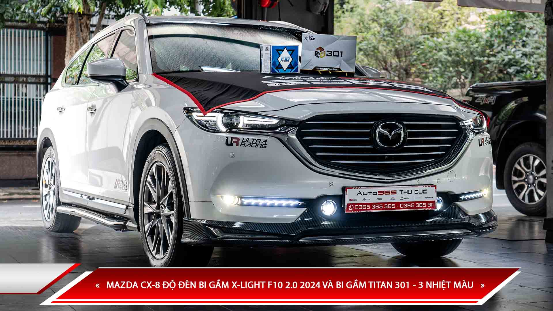 MAZDA CX-8 ĐỘ ĐÈN BI GẦM X-LIGHT F10 2.0 2024 VÀ BI GẦM TITAN 301 - 3 NHIỆT MÀU